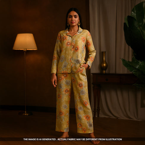 Digital Print Glaze Cotton Fabric-F4978